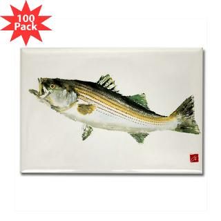 striped bass gyotaku rectangle magnet 100 pack $ 181 99