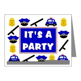 Badge Note Cards > Police Birthday Invitation Note Cards (Pk of 10