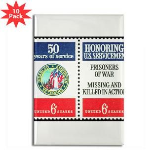 POW MIA Military Stamp Rectangle Magnet (10 pack)