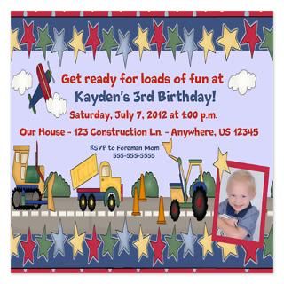 Tractor Birthday Party Invitations  Tractor Birthday Party Invitation