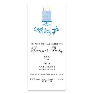 birthday girl blue cake Invitations by Admin_CP4212587