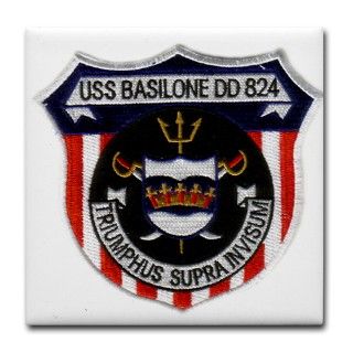 824 Gifts  824 Kitchen and Entertaining  USS BASILONE Tile Coaster