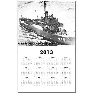 845 Gifts  845 Home Office  USS WORLAND (PCE 845) Calendar Print