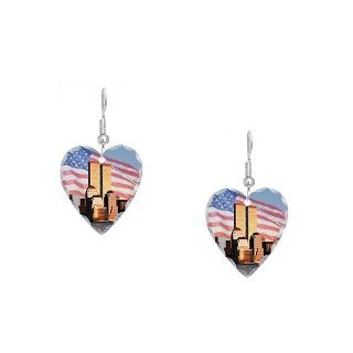 11 Gifts  11 Jewelry  Remember 9/11 Twin Towers w/ Flag Earrings
