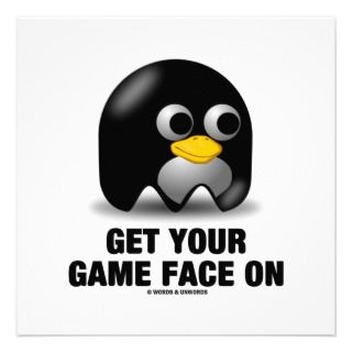 Get Your Game Face On Tux (Linux Penguin) Invitation