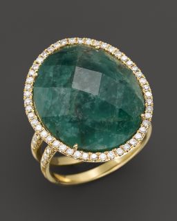 Meira T 14K Yellow Gold & Emerald Ring with Diamonds, .45 ct. t.w
