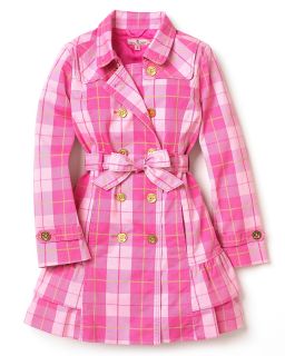 Juicy Couture Girls Plaid Trench Coat   Sizes 7 14