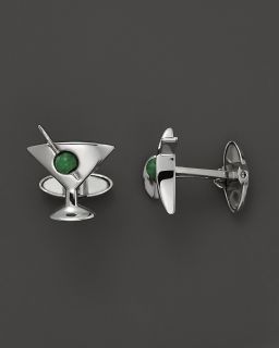 Dolan Bullock Sterling Silver And 14K Gold Martini And Jade Olive Cuff