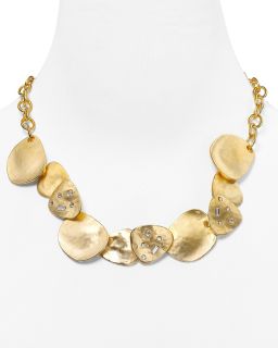 Jay Lane Satin Gold Crystal Flat Disc Necklace, 16