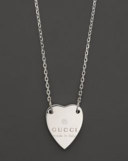 Gucci Engraved Trademark Heart Necklace, 18