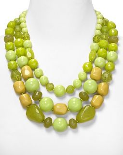 Aqua Multi Layer Beaded Necklace in Green, 22
