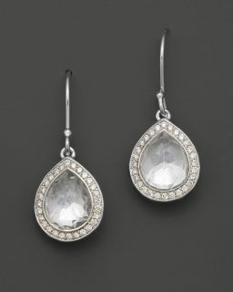 Ippolita Sterling Silver Stella Earrings in Clear Quartz with Diamonds