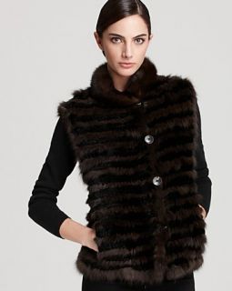 Maximilian 24 Knitted Sable & Sheared Mink Fur Vest