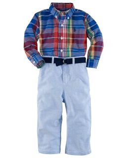 Childrenswear Infant Boys Oxford Shirt & Pant Set   Sizes 9 24 Months