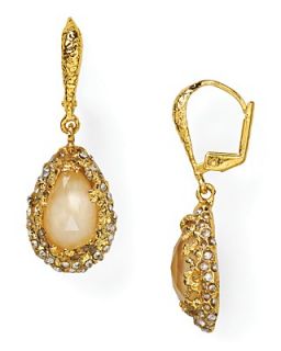 Alexis Bittar Floral Gold Citrine Doublet Tiny Teardrop Earrings