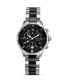 Michele Tahitian Stainless Steel Ceramic Watch, 35 mm