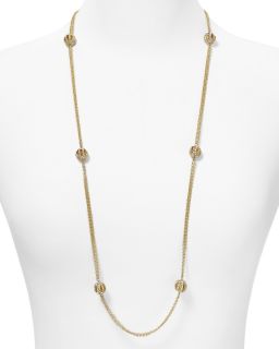 Lauren Two Row Chain Link and Crystal Necklace, 36