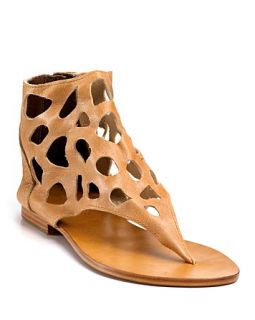 Cocobelle Safari Leather Cutout Thong Sandals