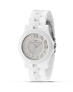 MARC BY MARC JACOBS Rivera White Glitz Logo Watch, 40mm