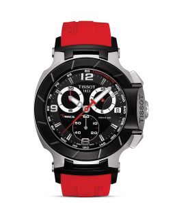Tissot T Race Mens Black Quartz Chronograph Red Rubber Watch, 50mm