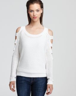 aqua sweater reverse knit arm cutout price $ 78 00 color white size