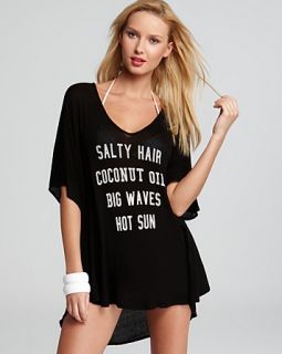 wildfox salty hair shirt swim coverup price $ 98 00 color night size