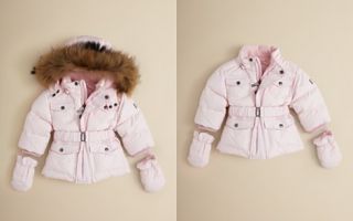 ADD Down Infant Girls Fur Trimmed Long Parka   Sizes 12 24 Months_2