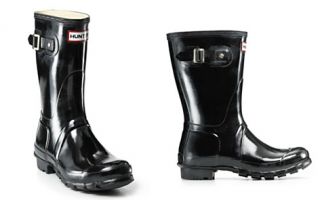 Hunter Womens Original Short Glossy Rain Boots   Black_2