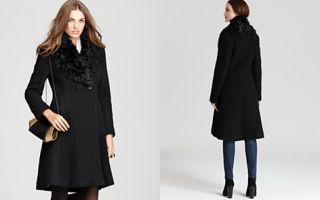 Dawn Levy Jackie Boucle Knit Coat with Fur Trim_2