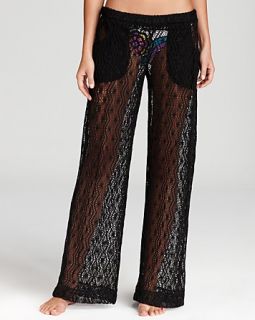 trina turk boho crochet coverup pants price $ 144 00 color black size