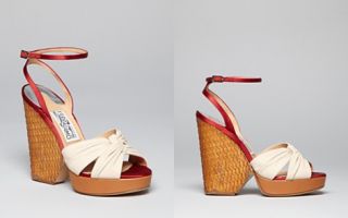 Salvatore Ferragamo Platform Wedge Sandals   Suna Detailed Drape