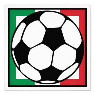 futbol. italia square. soccer ball. invitations