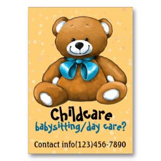 Child Care Service DayCare Babysitting Care Promo Business Card