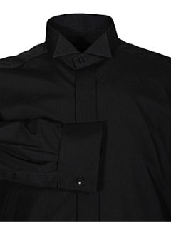 Double TWO Plain Wing Collar Dress Shirt Black   