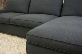Kass Slate Gray Fabric Modern Sectional Sofa