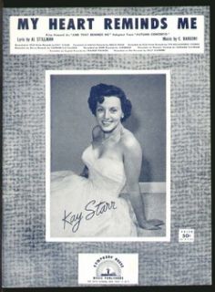 My Heart Reminds Me 1957 Kay Starr Vintage Sheet Music