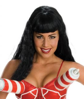 Womens Katy Perry Costume Whipped Cream Black Bangs Long Wavy Wig