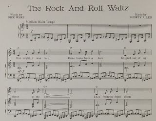 The Rock and Roll Waltz Allen Ware Kay Starr Sheet Music 1955