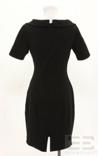 Kay Unger Black Pleated Short Sleeve Sheath Dress Size 2