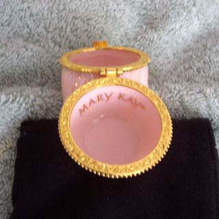 Mary Kay Pink Porcelain Rose Shaped Ring Pill Trinket Box