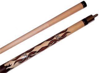 Players D21TR Brown Tribal Flames Pool Cue Free Case