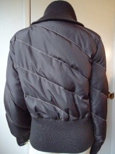 Kenneth Cole Reaction Puffer Down Filled Jacket L Brown Zip Front Warm