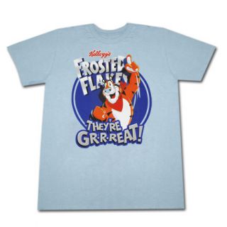 Kelloggs Frosted Flakes Tony The Tiger Sky Blue Graphic Tee Shirt