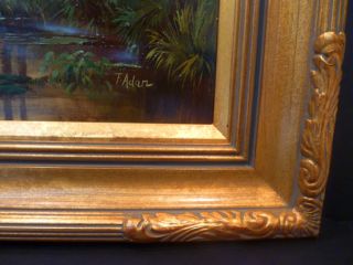 Large Florida Tropical Oil Signed