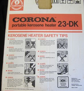 Corona Portable Kerosene Heater 23 DK
