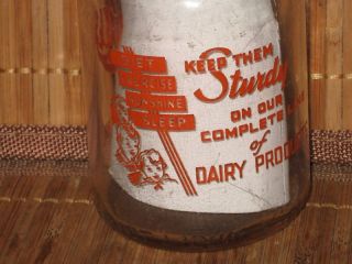 Half Pint Glass Milk Jar Kendallville Indiana Neat Logo RARE