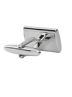 Paul Costelloe Silver rectangle with crystal cufflink Silver   