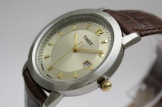 New Timex Men Classic Indiglo 2 Tone Watch Date T2M121