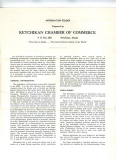 Ketchikan Alaska Information Folder 1948 Chamber of Commerce