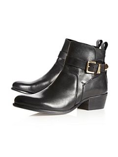 Dune Plymouth Buckle Ankle Boot Black   House of Fraser